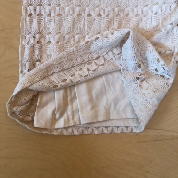 Le Chateau Cream Crochet Lace Mini Dress with Cap Sleeve Y2K Vintage - Picture 5 of 9